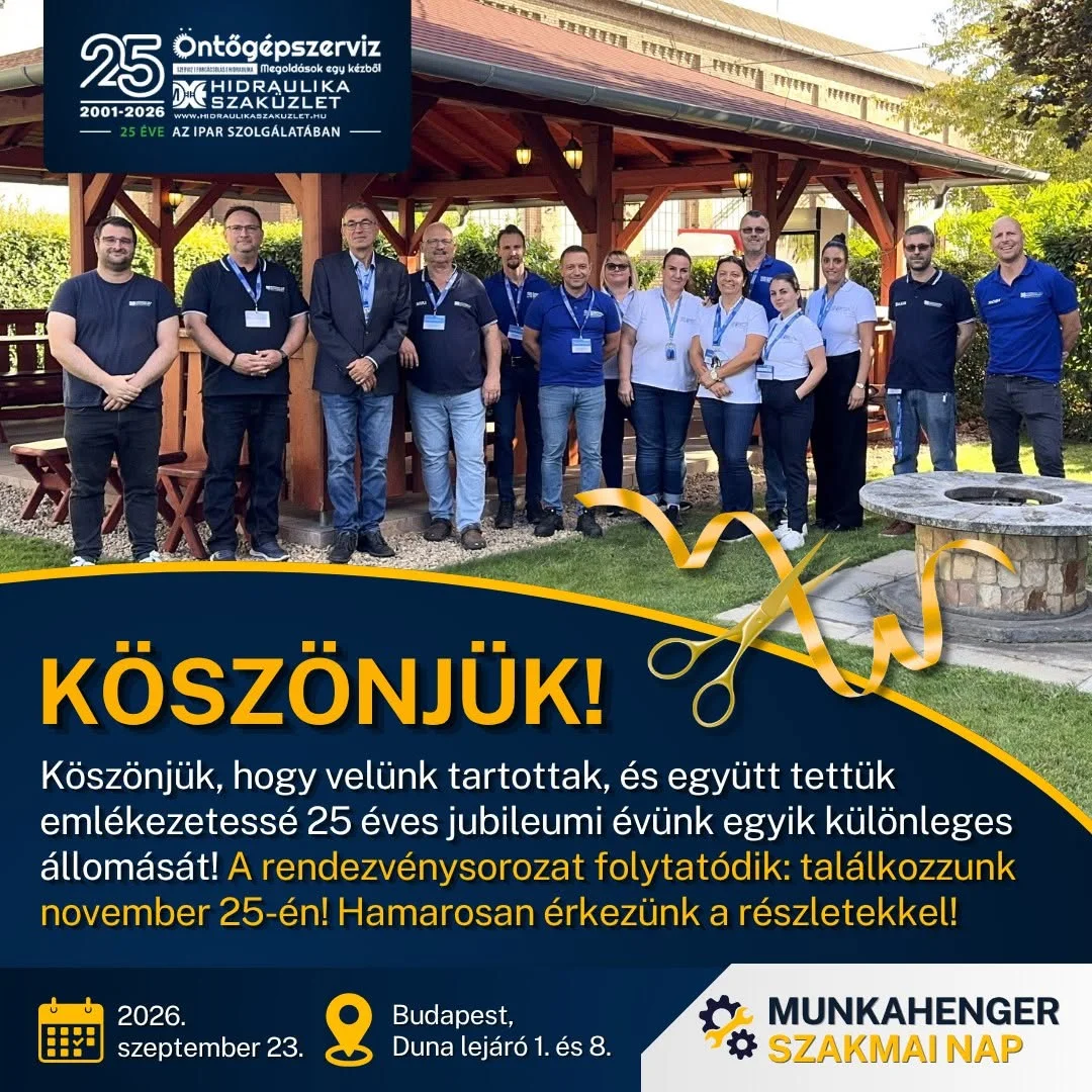 Köszönjük! — a Munkahenger Szakmai Nap szervező csapata, 2026. szeptember 23., Budapest, Duna lejáró 1. és 8.